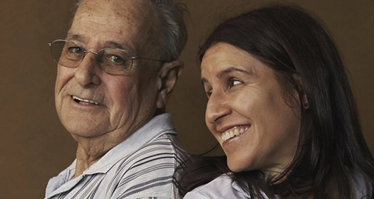 A happy moment with an HCP and an elderly patient