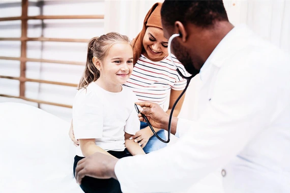 Child having medical examination