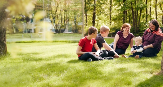 Happy family outdoors