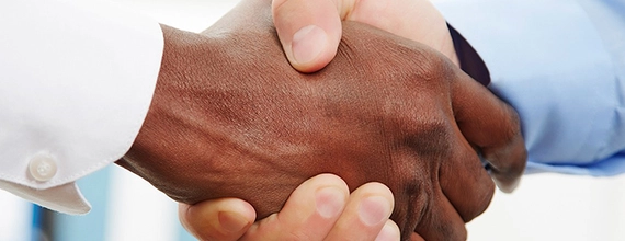 Two hands handshaking